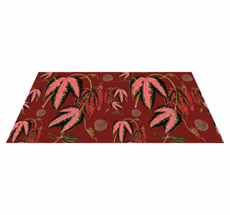 Tapis vinyle plantes maranta rouge couleurs chaudes - TenStickers