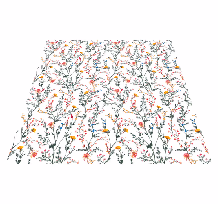Tapis vinyle plantes fleurs de jardin minimalistes - TenStickers