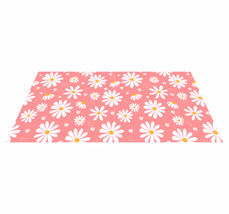 Tapis vinyle plantes fleurs marguerites vintage - TenStickers