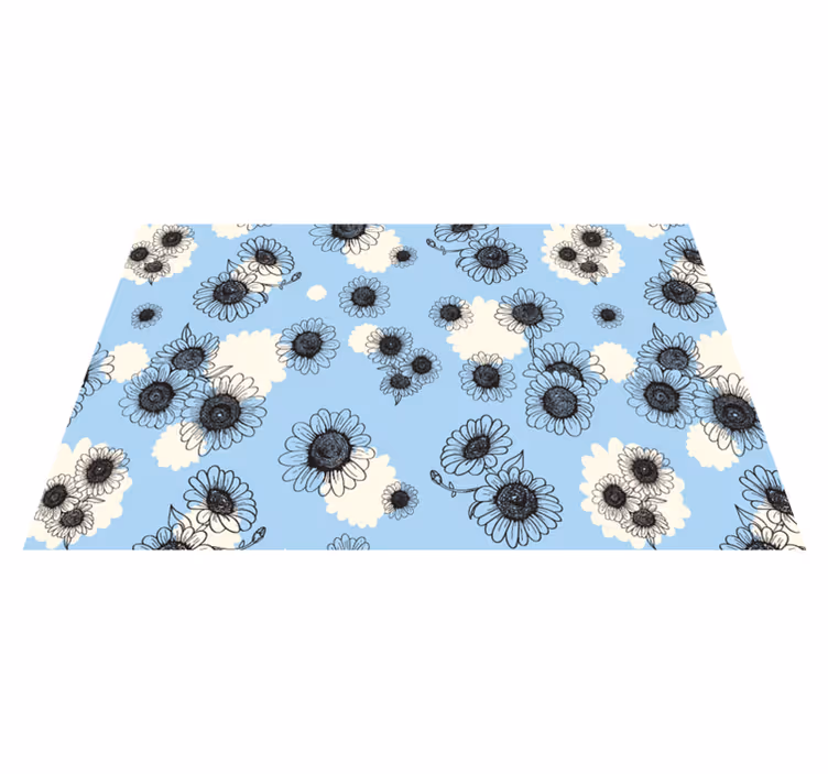 Tapis vinyle plantes motif moderne de marguerites - TenStickers