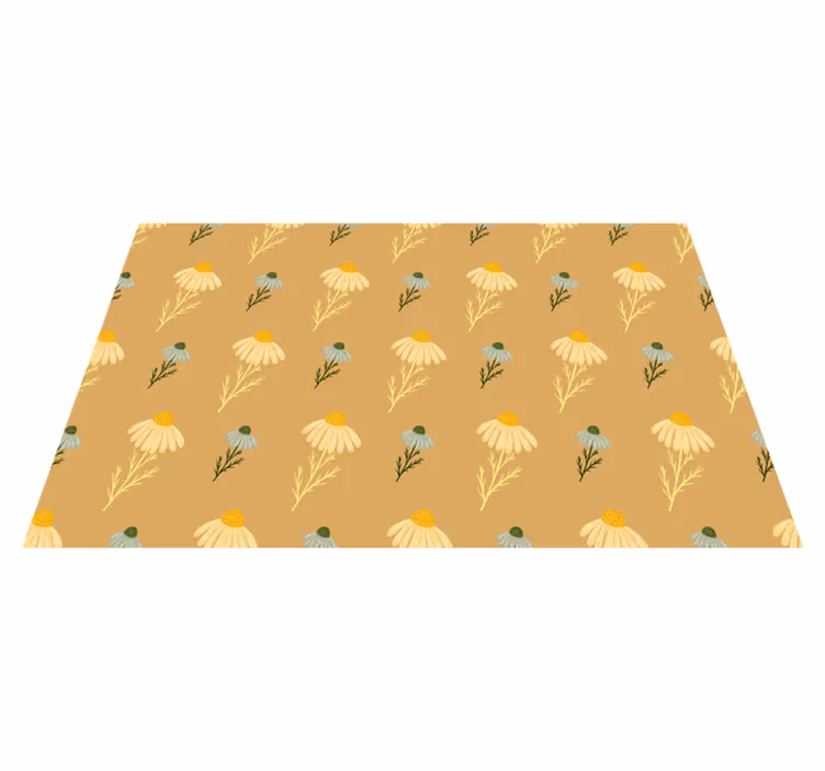 Tapis vinyle plantes motif fleurs de camomille naturelles - TenStickers