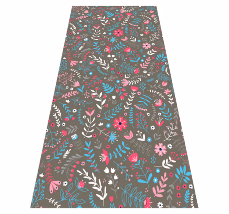 Tapis vinyle plantes imprimé floral coloré - TenStickers