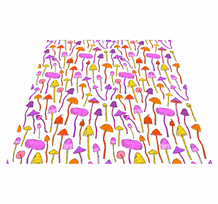 Tapis vinyle salle à manger motif champignons hallucinogènes - TenStickers