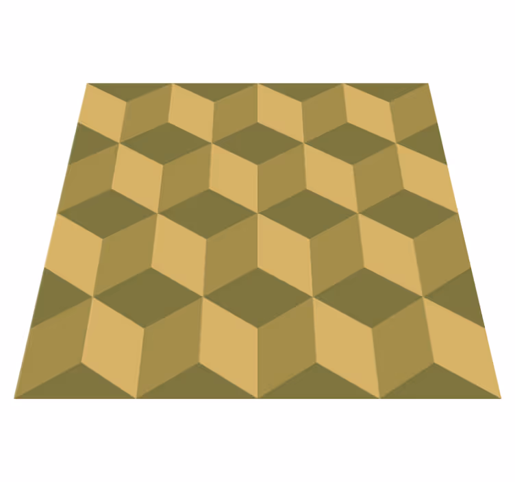 Tapis vinyle salle à manger cubes 3d beige - TenStickers
