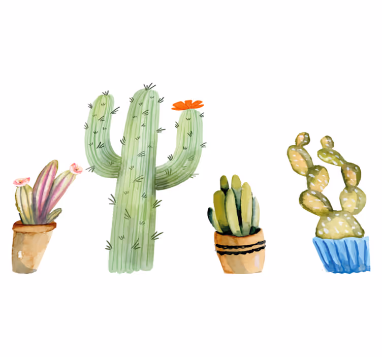 Tapis vinyle salle à manger assortiment de cactus - TenStickers