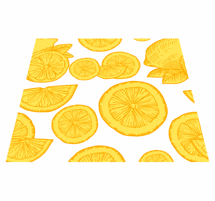 Tapis vinyle cuisine dessin d'orange et de citron - TenStickers