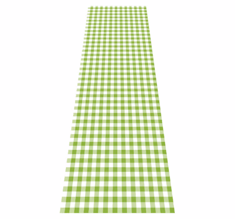 Tapis vinyle cuisine motif à carreaux verts - TenStickers