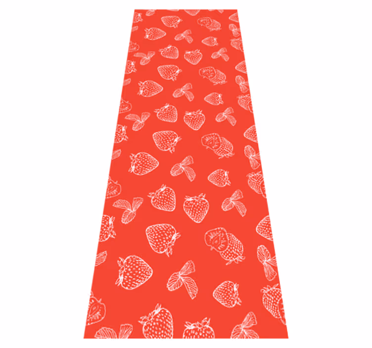 Tapis vinyle cuisine motif fraises en continu - TenStickers