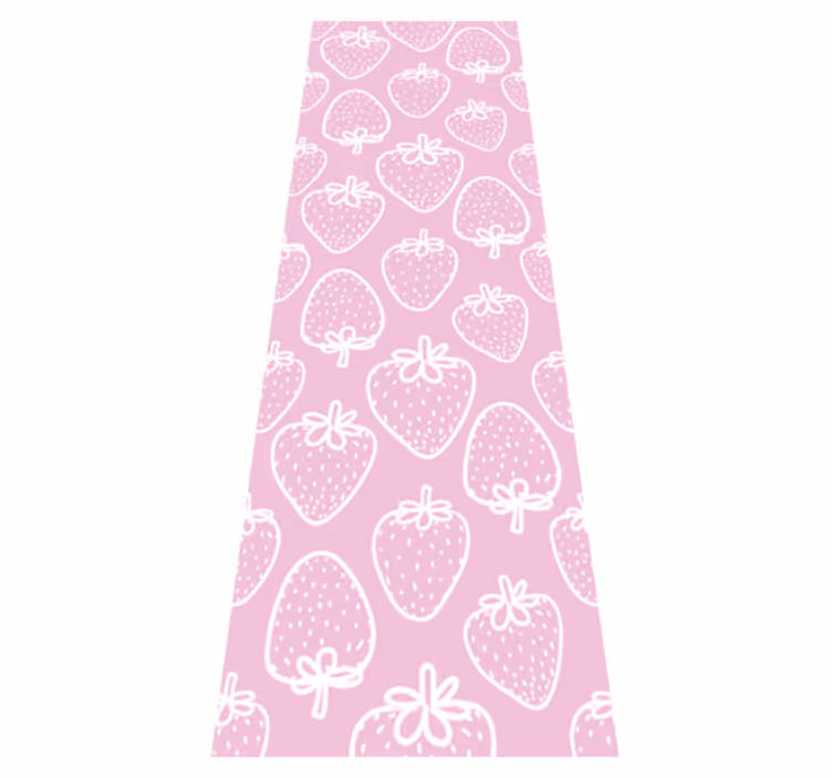 Tapis vinyle cuisine motif fraises roses sans couture - TenStickers