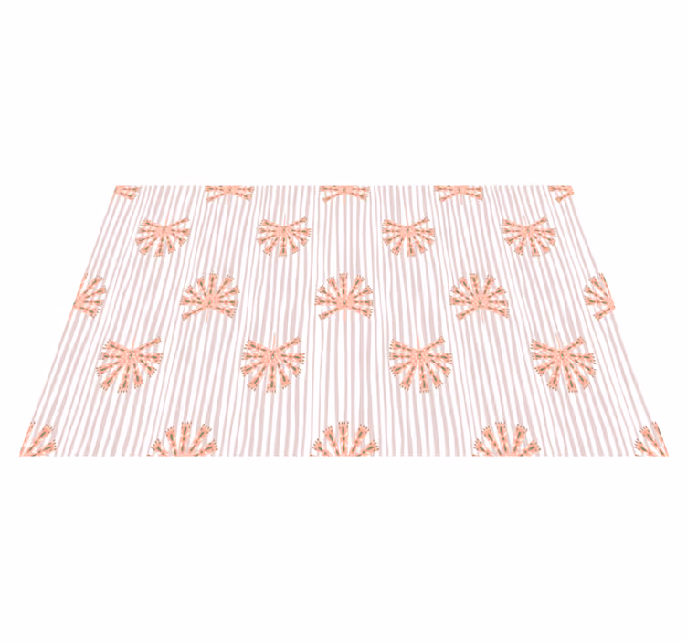Tapis vinyle plantes fleuri pastel rose géométrique - TenStickers