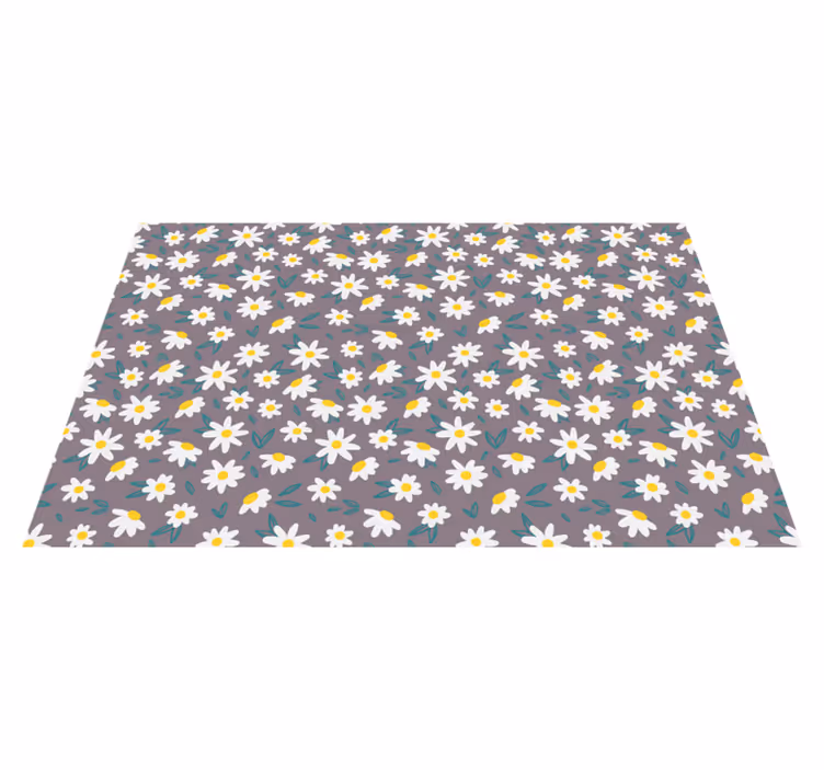 Tapis vinyle plantes motif marguerites délicates - TenStickers
