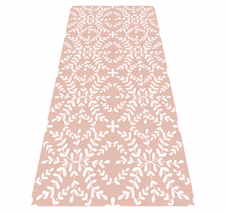 Tapis vinyle plantes motif feuilles ornementales vintage - TenStickers