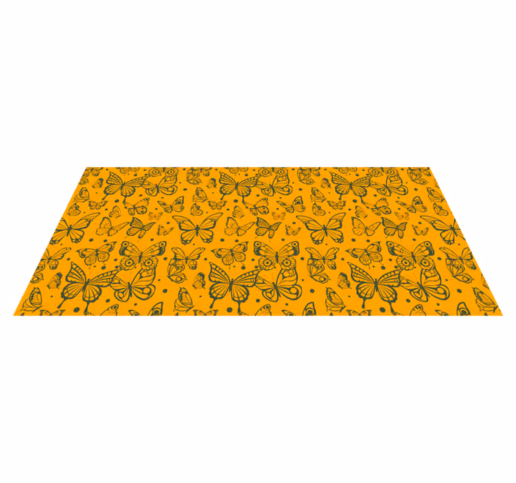 Tapis vinyle plantes fond de plantes papillons - TenStickers