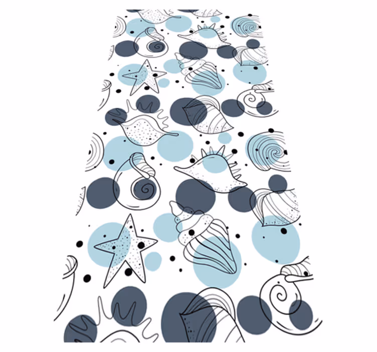 Tapis vinyle plantes motifs coquillages élégants - TenStickers