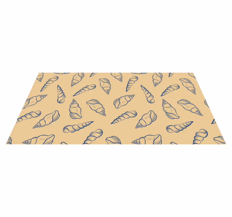 Tapis vinyle plantes motif coquillage composition - TenStickers