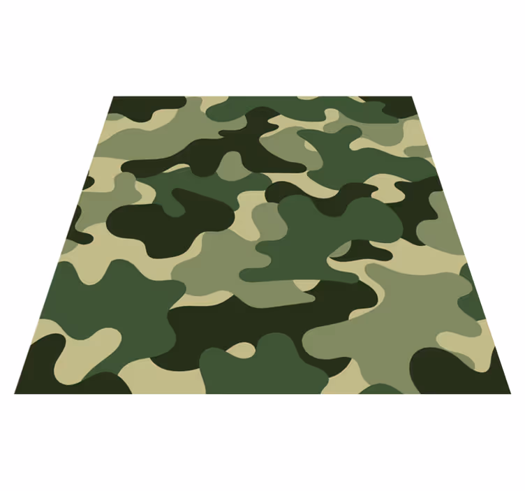 Tapis vinyle plantes motif camouflage - TenStickers