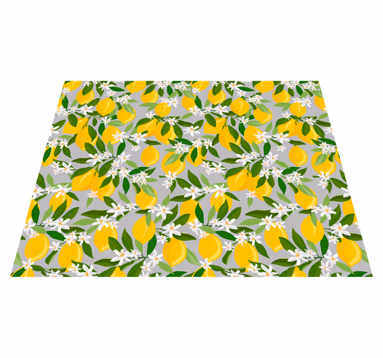 Tapis vinyle plantes motif fleurs de citron - TenStickers