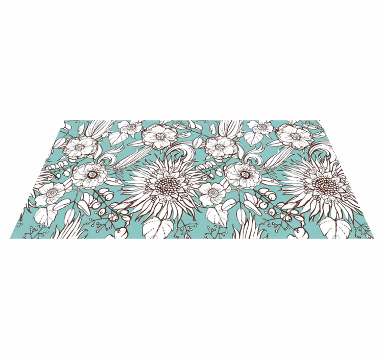 Tapis vinyle plantes collection motifs floraux - TenStickers