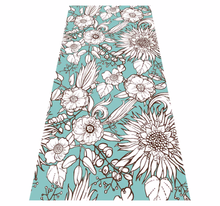 Tapis vinyle plantes motif écran floral - TenStickers