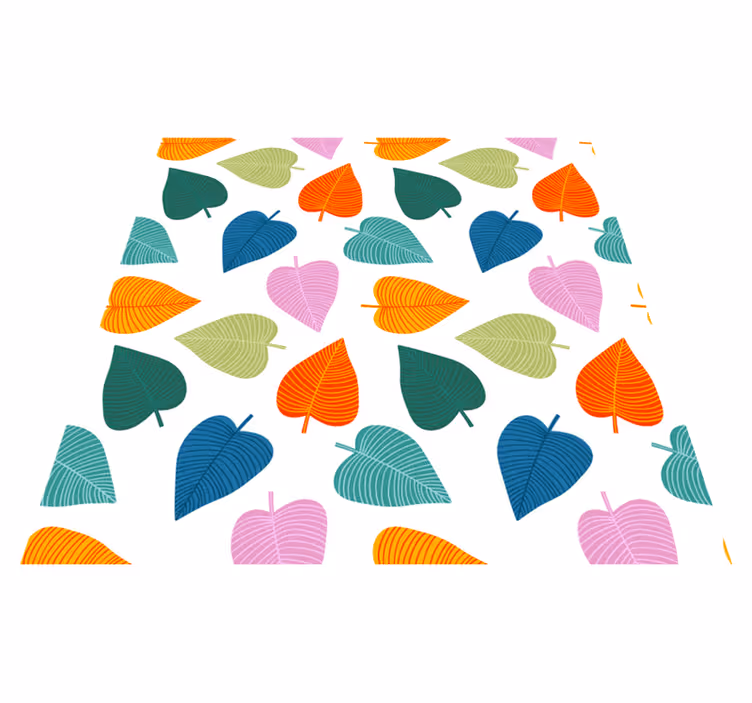 Tapis vinyle plantes motifs de feuilles vibrants - TenStickers