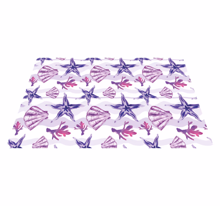 Tapis vinyle plantes motif coquillage corail - TenStickers