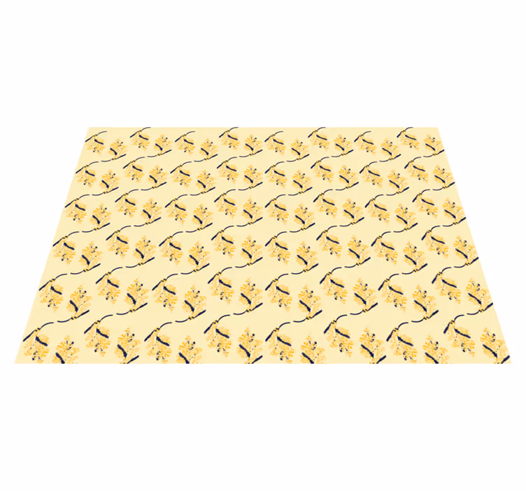 Tapis vinyle chambre motifs de mimosas - TenStickers
