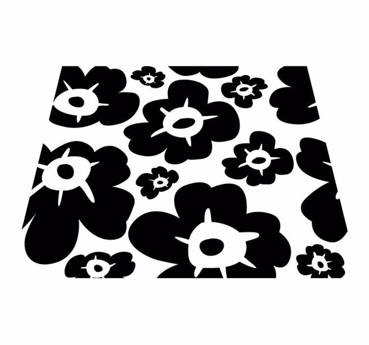 Tapis vinyle chambre coquelicot noir - TenStickers