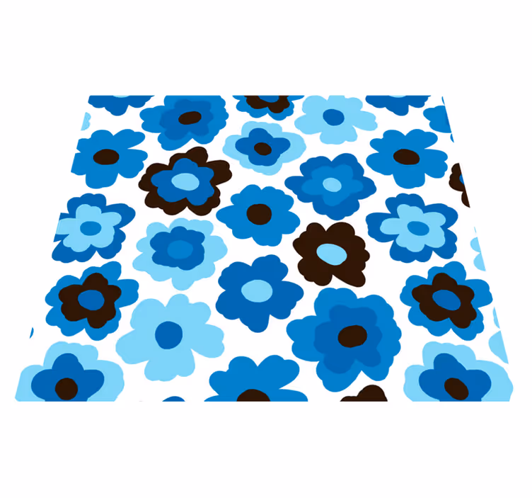 Tapis vinyle chambre coquelicot bleu - TenStickers