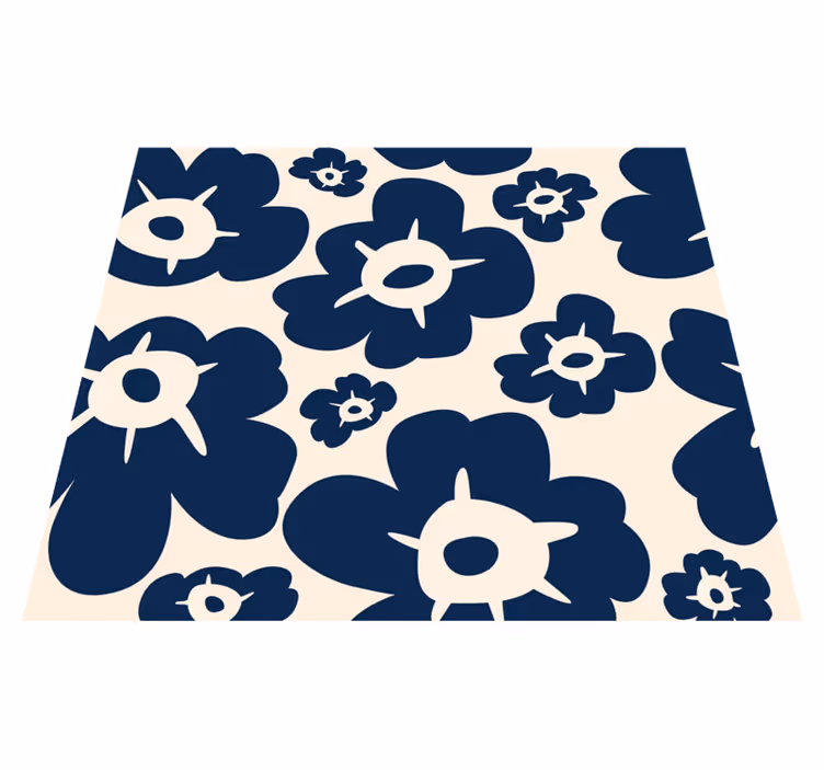 Tapis vinyle chambre coquelicot bleu foncé - TenStickers