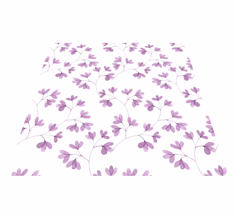 Tapis vinyle chambre motif floral violet - TenStickers