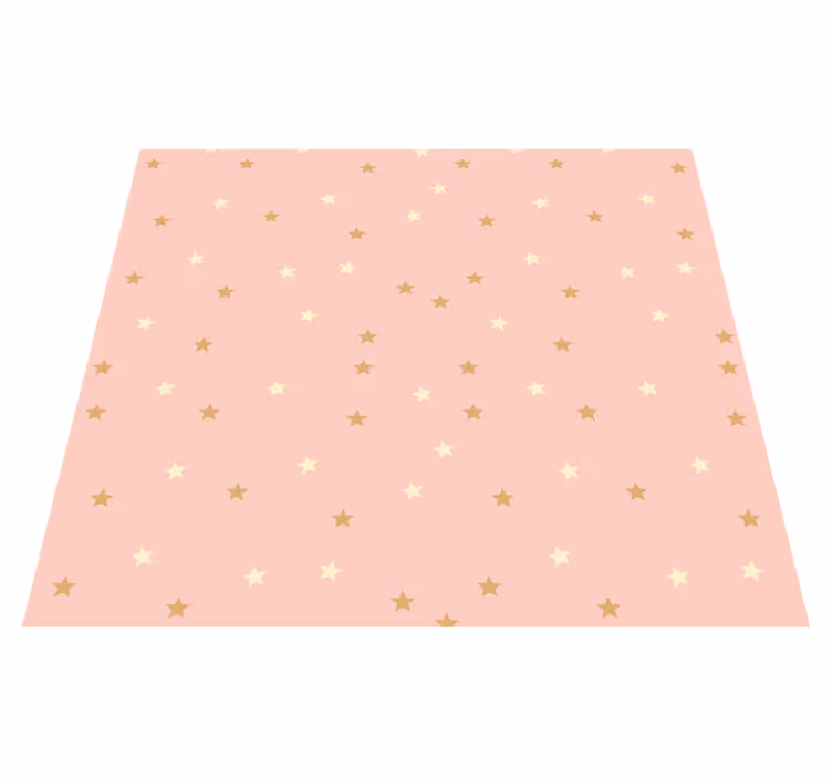 Tapis vinyle étoile étoiles dorées sur rose - TenStickers