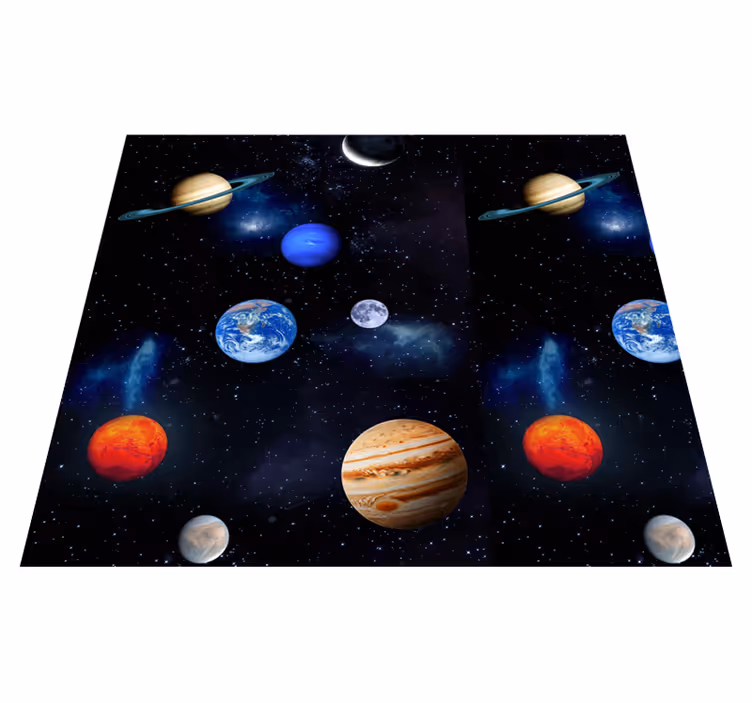Tapis vinyle étoile cosmos espace planètes - TenStickers