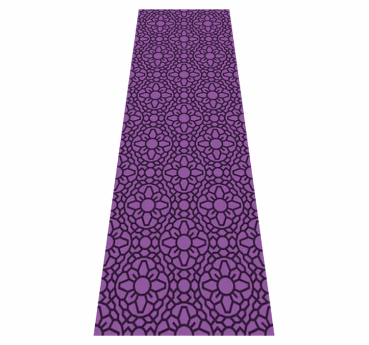 Tapis vinyle géométrique fleurs circulaires violettes - TenStickers