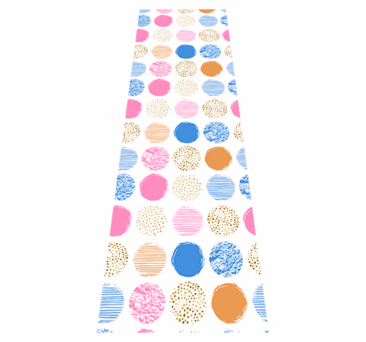Tapis vinyle géométrique à motif de points colorés - TenStickers