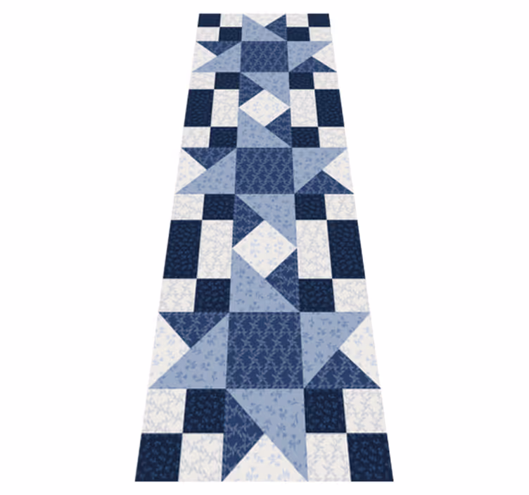 Tapis vinyle géométrique design triangle étoile bleue - TenStickers