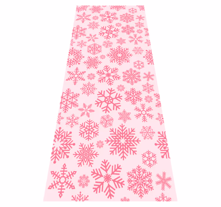 Tapis vinyle noël motif flocons roses - TenStickers