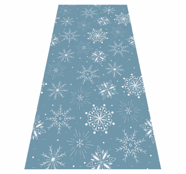 Tapis vinyle noël flocons blancs et bleus décoratifs - TenStickers