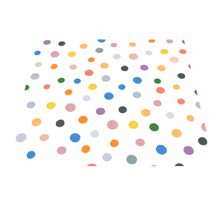 Tapis vinyle chambre pois colorés sur blanc - TenStickers