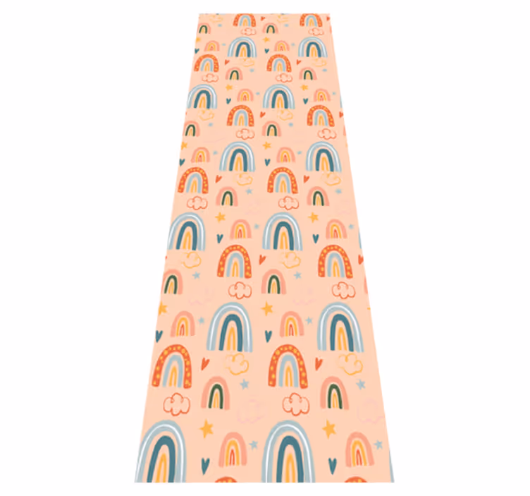 Tapis vinyle chambre motif enfants arc-en-ciel clair - TenStickers