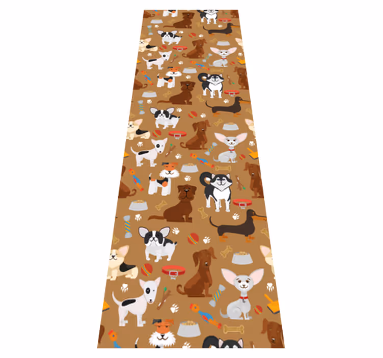 Tapis vinyle chambre motif de différents chiens mignons - TenStickers
