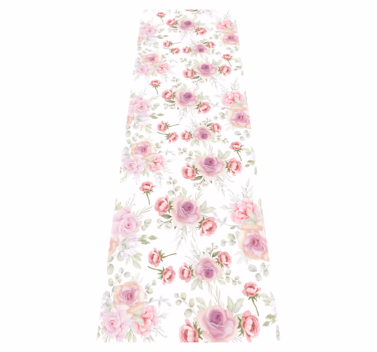 Tapis vinyle chambre motif rose et sauvage - TenStickers