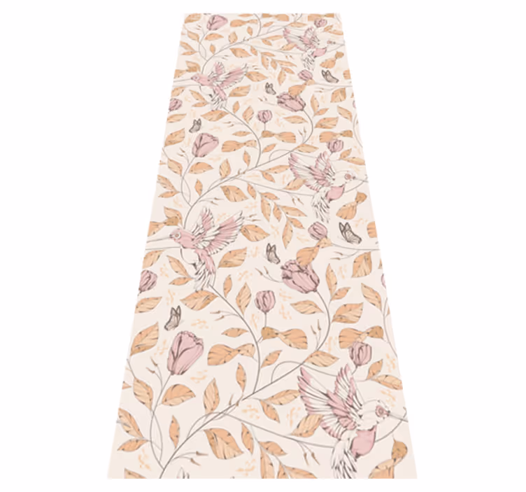 Tapis vinyle chambre motif tulipes couleurs beiges - TenStickers