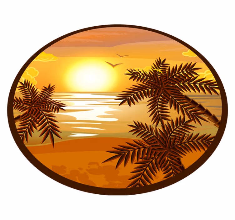 Tapis vinyle nature horizon de coucher de soleil - TenStickers