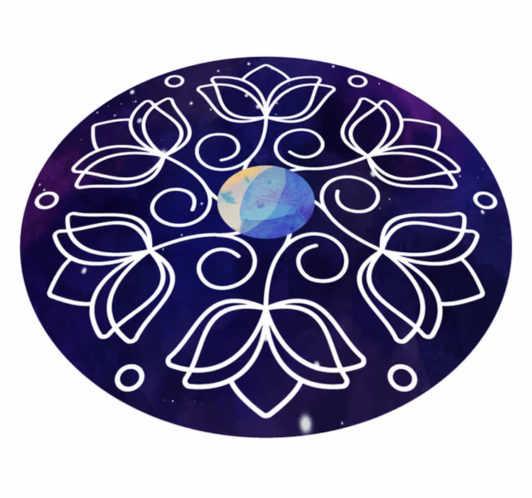Tapis vinyle nature design motif lotus - TenStickers