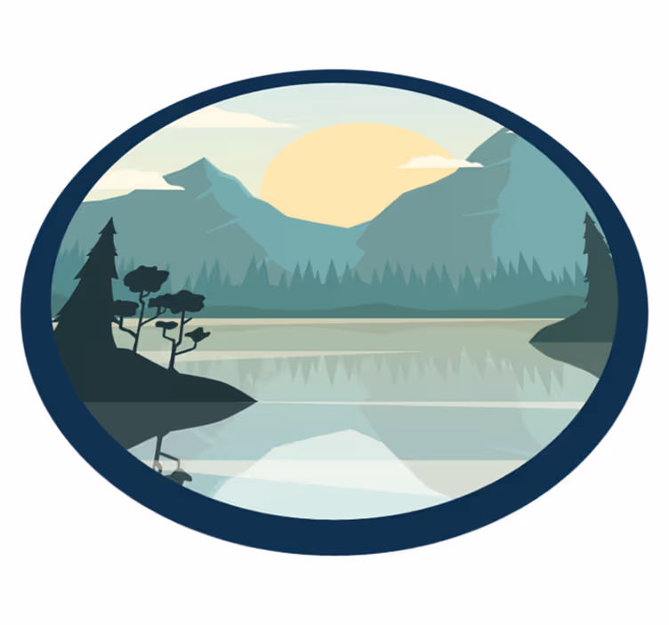 Tapis vinyle nature reflet serein des montagnes - TenStickers