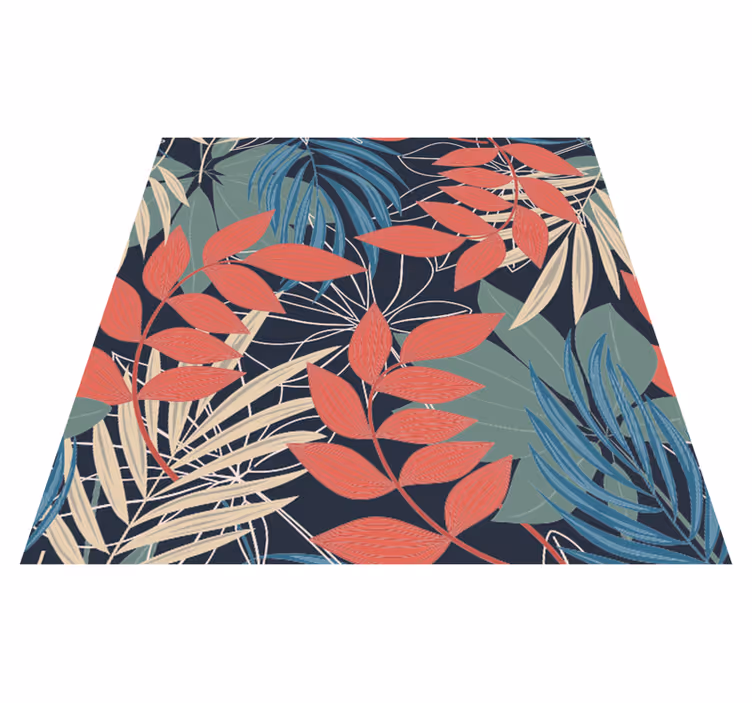 Tapis vinyle plantes motif faune et flore moderne - TenStickers
