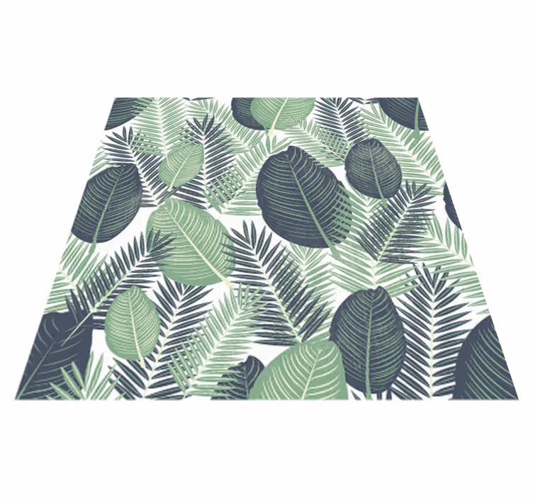 Tapis vinyle plantes feuillage de jungle vert - TenStickers