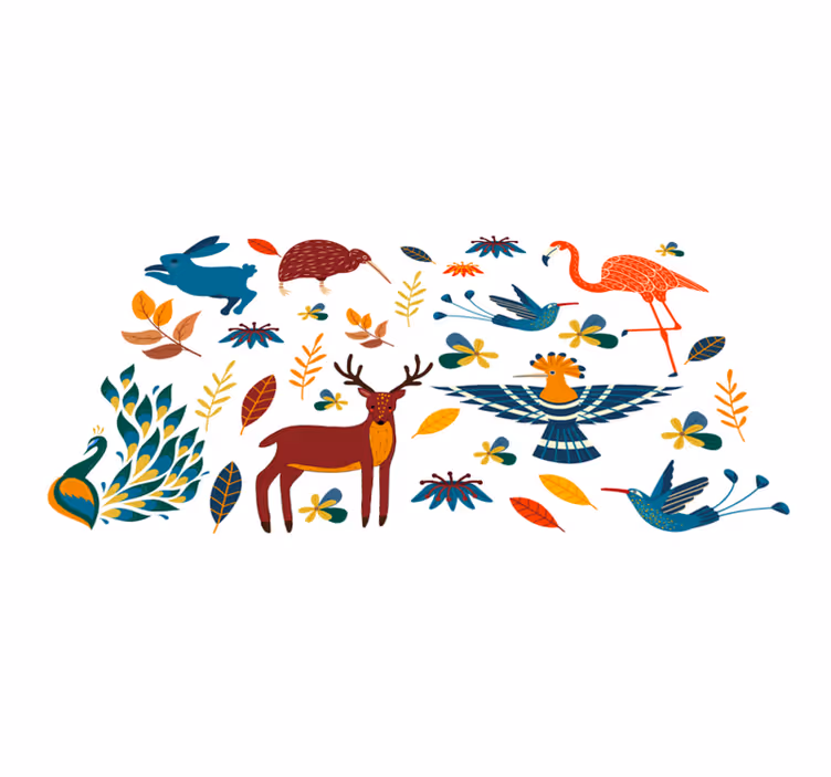 Tapis vinyle plantes style animaux et plantes - TenStickers
