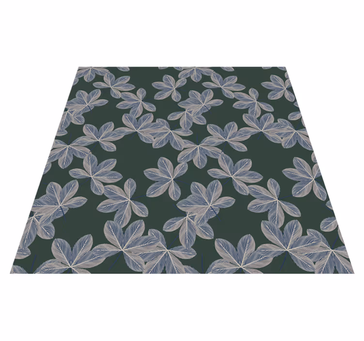 Tapis vinyle plantes design feuilles sombres - TenStickers