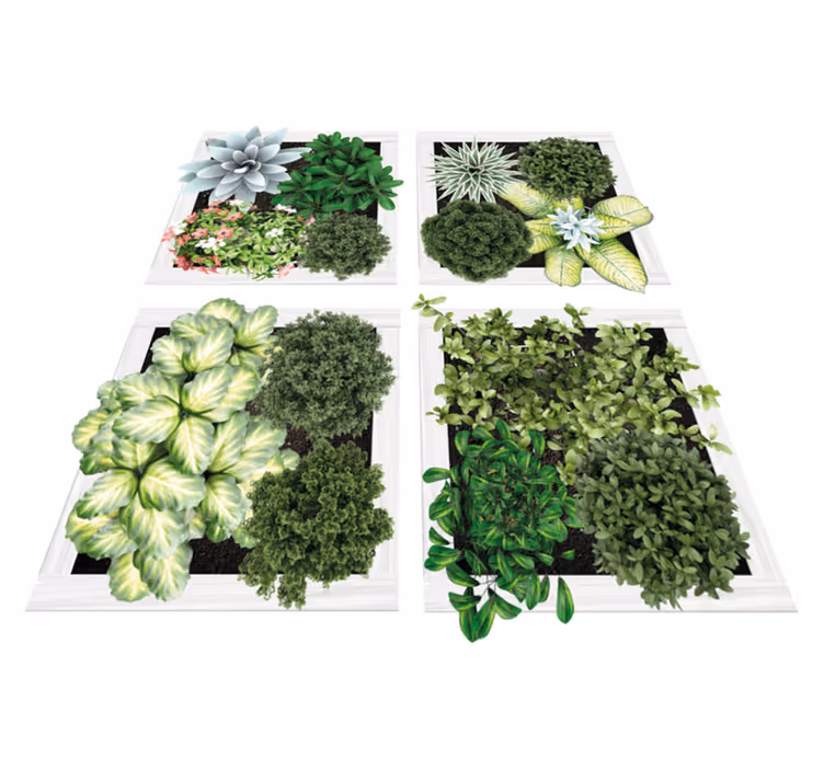 Tapis vinyle plantes carreaux de jardin verticaux - TenStickers